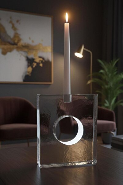 Paşabahçe Kristal El Yapımı Ağır Mumluk 25175 18x15 cm