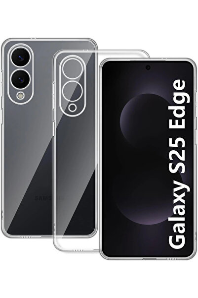 NewFace 1613542747 حافظة سامسونج جالاكسي S25 إيدج فاخرة (204235) سيليكون شفاف