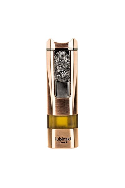 Lubinski LİON SEHPALI DELİCİLİ TEK TORCH PURO ÇAKMAĞI ROSE GOLD