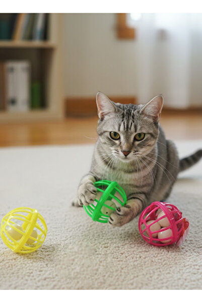 Nanbell لعبة للقطط فائقة النشاط، كرة داخل قفص كبير الحجم 10×12