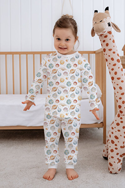 Messido Baby Boy Kids Pajama Set Long Sleeve Top and Bottom Set - Cute Space Adventure