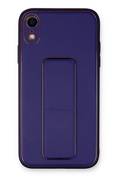 NewFace 1613229747 حافظة آيفون XR من جلد الكوكو مع حامل (132932) - أرجواني