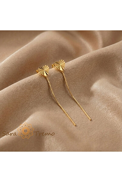 SaraTremo Cercei cu lumină în formă de inimă – Cercei placați cu aur de 18K, ...