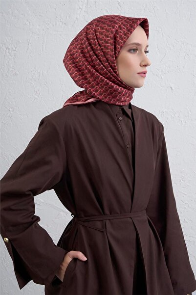 Armine Geometrik Desenli Saf İpek Twill Eşarp 9417D 35