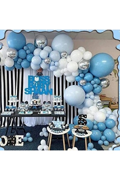 SOHO Balloon arch, 145 pieces, different sizes, attachment accessories, blue+white