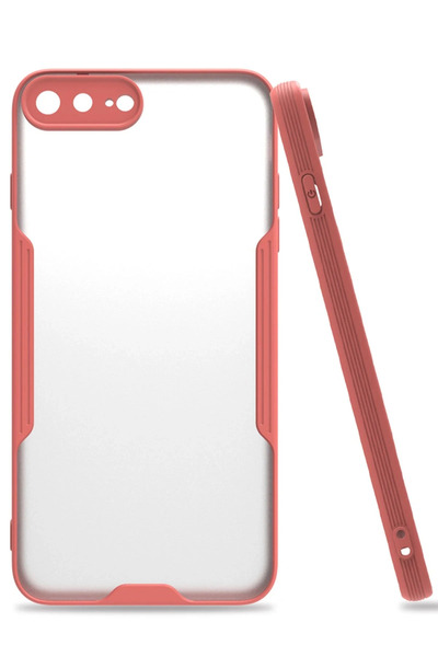 NewFace حافظة OZLSTOR لهاتف آيفون 7 بلس من السيليكون البلاتيني (113100) - وردي