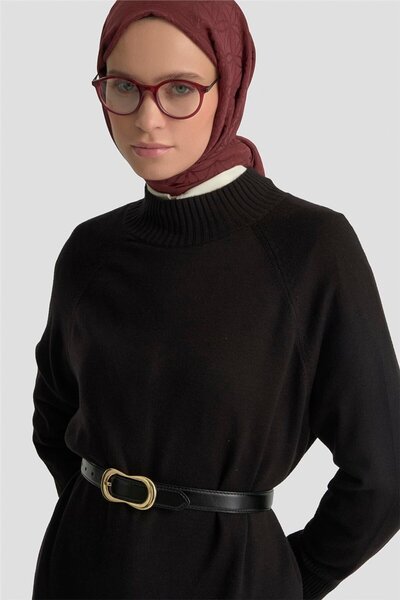 Armine سترة بسيطة بأزرار قصة فضفاضة 25KD6016 باللون الأسود