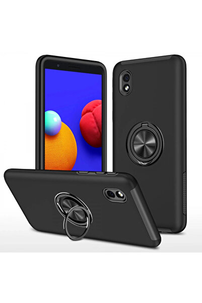 NewFace غطاء حماية OZLSTOR لهاتف سامسونج جالاكسي A01 كور مع حلقة (223641) - أسود