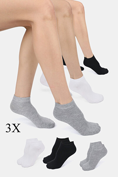 ERENART Bamboo Women's Booties Flat Black-White-Grey Socks Seamless Premium 3...