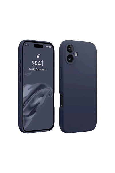 NewFace 1611440747 حافظة آيفون 16 بلس من السيليكون الأول (124014) - أزرق داكن