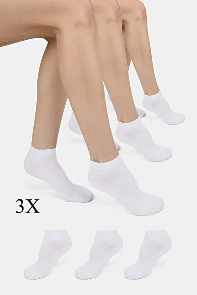 ERENART Bamboo Women's Booties Plain White Socks Seamless Premium 3 Pack