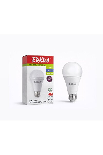ERKLED LED Ampul 15W E27 Beyaz Işık (6500K) şarjlı ampul