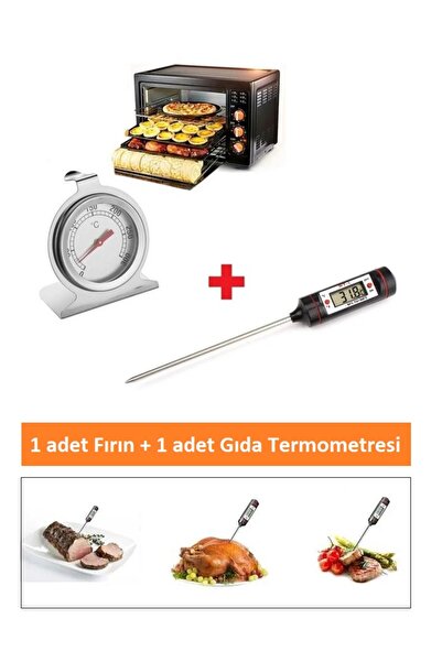 QBR Home Fırın ve Gıda Termometre Seti ( 1 adet Fırın Termometresi + 1 adet G...