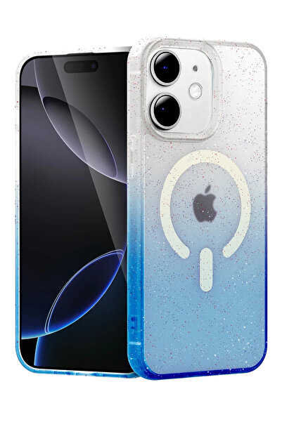 NewFace 1611057747 غطاء آبل آيفون 12 بوميل شايني ماج سيف (105710) - أزرق