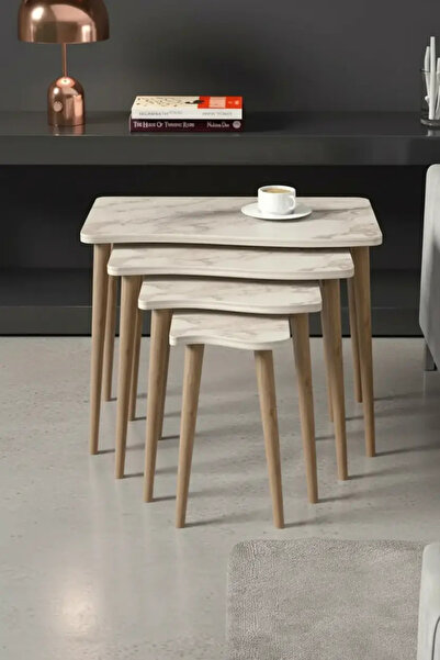 TreeAndTech Ahşap Ayaklı 4'Lü Zigon