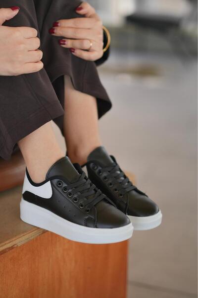 SOLAZER Kadın Siyah Beyaz Günlük Sneaker SLZ03