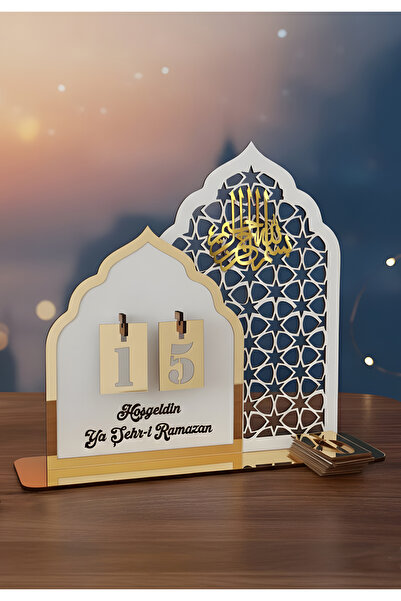 enozeli Altın ve Beyaz Ramazan Takvimi