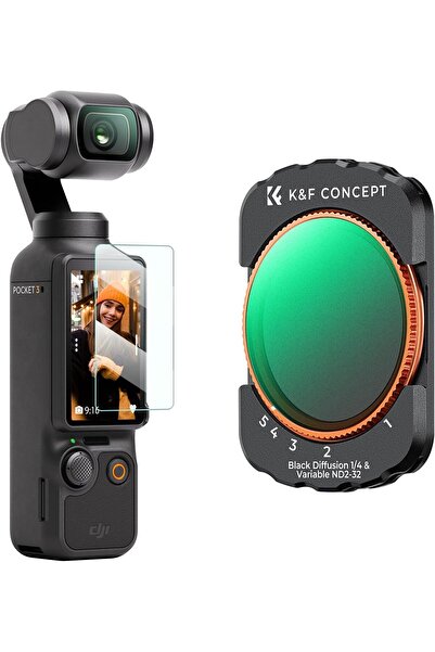 K&F CONCEPT OSMO Pocket 3 Magnetic ND2-ND32 & Black-Mist 1/4 Filter Compatibl...