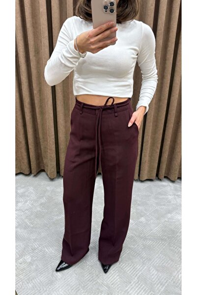 Maysa بنطلون موردوم بالازو برباط عند الخصر