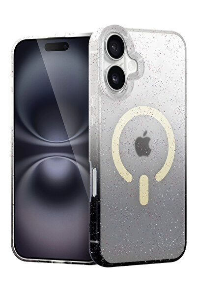 NewFace 1614756747 غطاء آبل آيفون 16 بوميل شايني ماج سيف (105647) - أسود