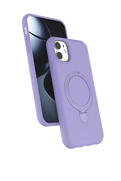 NewFace غطاء حماية آيفون 11 من آبل مع حامل ماج سيف - أرجواني