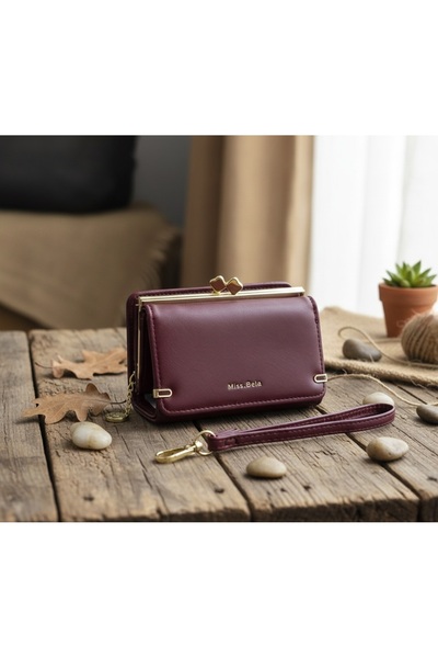 PASSTELL Kadın İthal Cüzdan Demir Klipsli Bozuk Paralı Orta Boy
