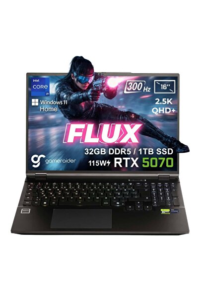 GameRaider FLUX GR16 i9-14900HX 32GB DDR5 1TB SSD RTX 5070 8GB 115W 16 inç 2....