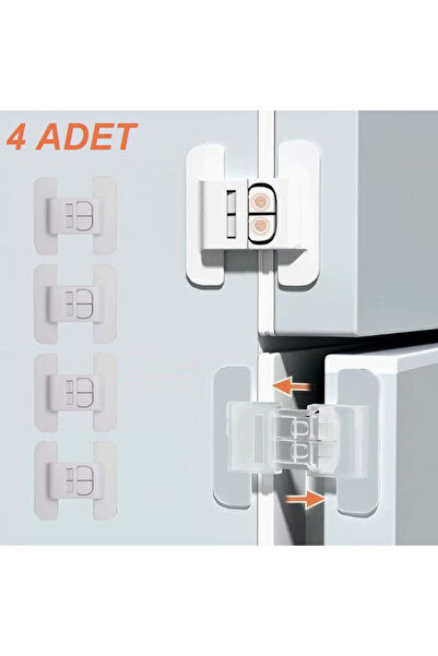 hipiylow 4 Adet Buzdolabı Çekmece Ve Dolap Kapağı Çocuk Kilidi