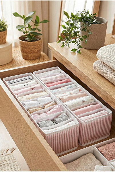 PH Prendi Home منظم أدراج مكون من قطعتين بـ 10 أقسام مع خطوط مسحوقية