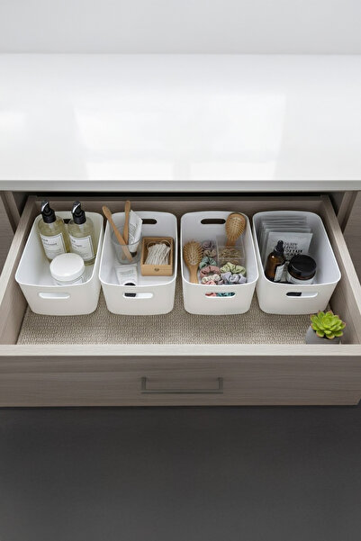 Kitchen Life 4-Piece Multi-Purpose Closet Organizer Box - Refrigerator, Kitchen, Bathroom Organizer, Makeup Organizer 4 Lt