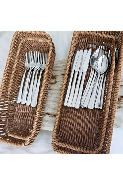 Zeynes Home 2'li Plastik Hasır Dikdörtgen Organizer