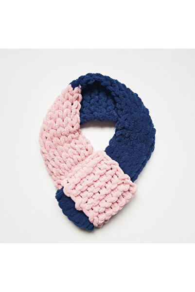 Blanosic Dog Scarf, Furry, Handmade, Navy Blue-Purple, S