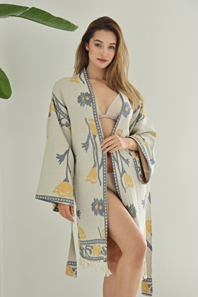 CAKKATEX Organic Cotton Woven Design Beach Wear | Kaftan | Kimono | Desing Caftan