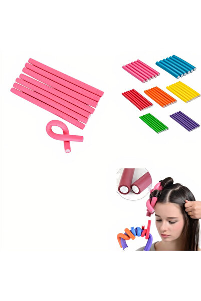 hair Bigudiuri flexibile 10/set, pentru bucle 24cm, culori diferite, en-gros