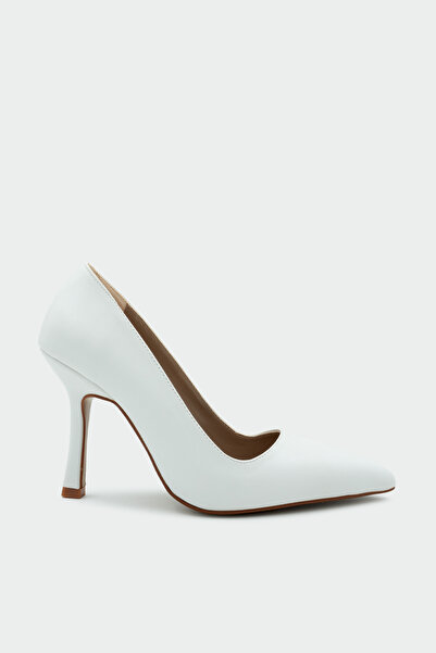 LAMİNTA Pantofi cu toc pentru femei din piele albă Relly