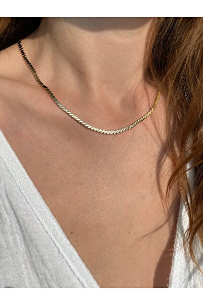 Hora 14k Altın Kaplama Romina Zincir Kolye