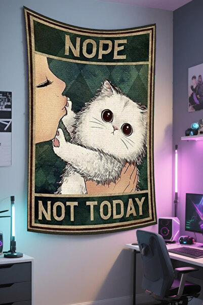 RUGRUMBA غطاء جداري على شكل قطة - بتصميم الحيوانات الأليفة، قماش عالي الجودة،...