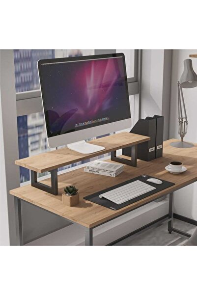 Just Home Raflı Monitör Yükseltici - Sepet - 17x20x85 cm