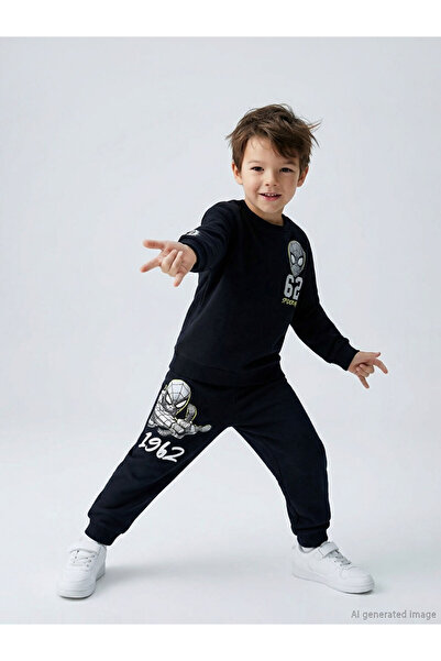 LC Waikiki LCW Kids Black Spider-man cu imprimeu Hanorac pentru băieți tricou...