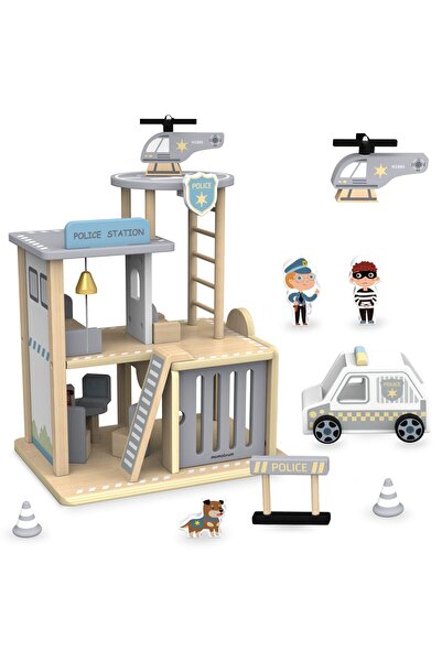 mamabrum Post de poliție din lemn cu accesorii