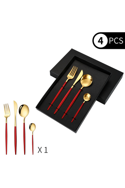 Partenya Premium Paslanmaz Çelik 4 Parça Çatal Kaşık Bıçak Takımı – 1 Kişilik...