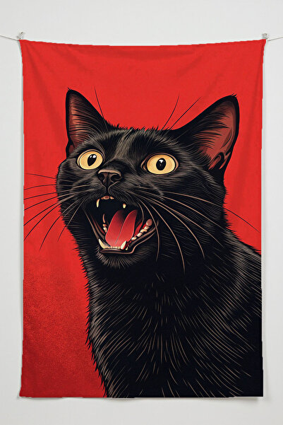 RUGRUMBA غطاء جداري على شكل قطة - بتصميم الحيوانات الأليفة، قماش عالي الجودة،...