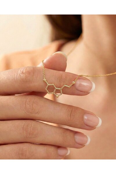 İNDİGO TAKI Serotonin Mutluluk Hormonu 14 Ayar Altın Kolye