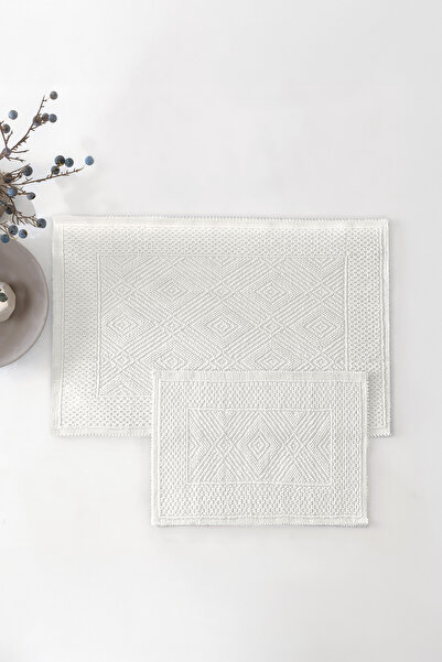 Yataş Lora Cotton Bath Mat Set - Ecru