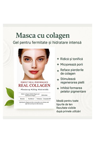 OEM Set de 5 măști faciale albe, cu colagen hidrolizat anti-îmbătrânire, colagen real, 50g fiecare