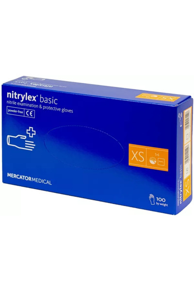 Mercator Mănuși Nitrylex albastre, set 100 buc., mărime XS