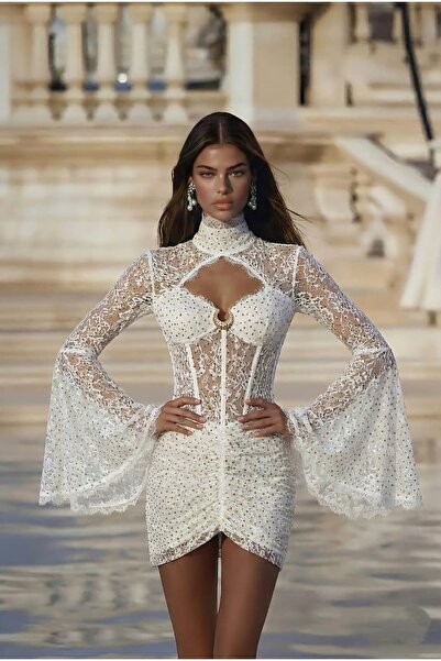 Vavelsa Büzgülü Tasarım Mini Elbise