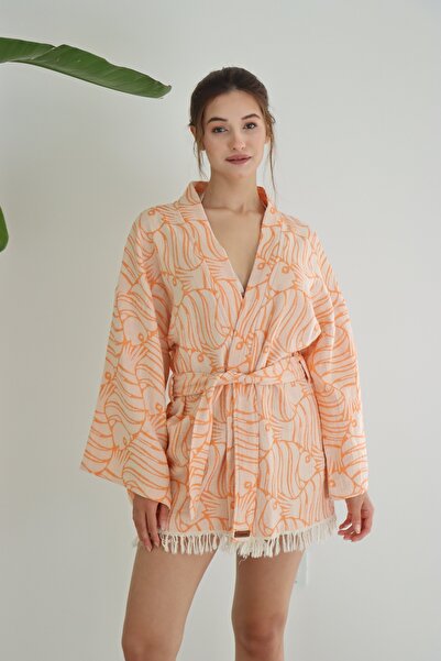 CAKKATEX Organic Cotton Woven Short Kimono |   Beach Wear | Kaftan | Desing Caftan