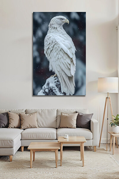 B&G DESIGN Tablou decorativ din sticlă temperată cu tematică Vultur Alb, pent...