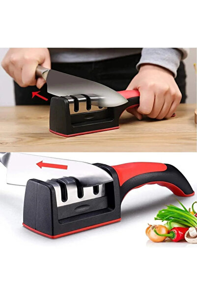 Tasarım Evi Profesyonel Bıçak Bileyici 3 Açılı Elmas Seramik Çelik El Bıçakla...